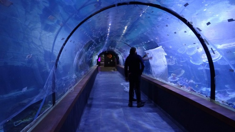 Dünyada tünel içerisinde inşa edilen ilk akvaryum olacak