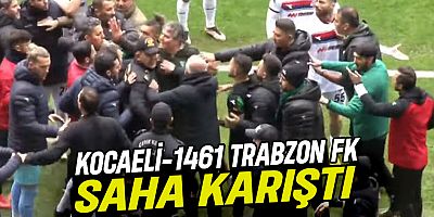 Kocaelispor-1461 Trabzon FK Maçında Saha Karıştı