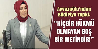 AK Parti Milletvekili Bahar Ayvazoğlu’ndan, Bildiriye Sert Tepki… 