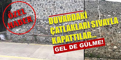 Duvardaki Çatlakları Sıvayla Kapattılar