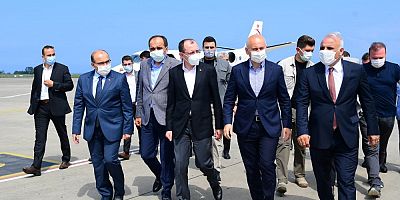 İki bakan şehit cenazesi için Trabzon’a geldi