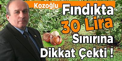 Kozoğlu : Trabzon'da Fındığın Maliyeti 30 Lira !