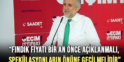 Kurt: “Fındık Fiyatı Rekolte Oyununa Kurban Edilmemeli”