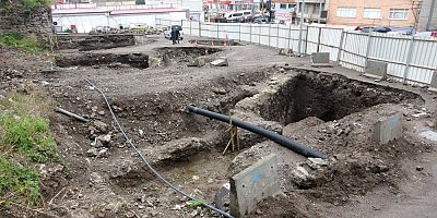Trabzon'da otoparktan çıkan mimari kalıntılar için rapor hazırlanıyor !